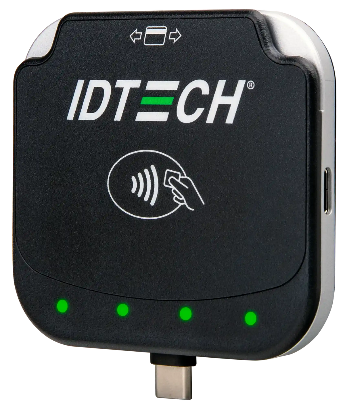 ID TECH VP3350 USB-C mobile card reader with contactless lights