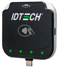 ID TECH VP3350 USB-C mobile card reader with contactless lights