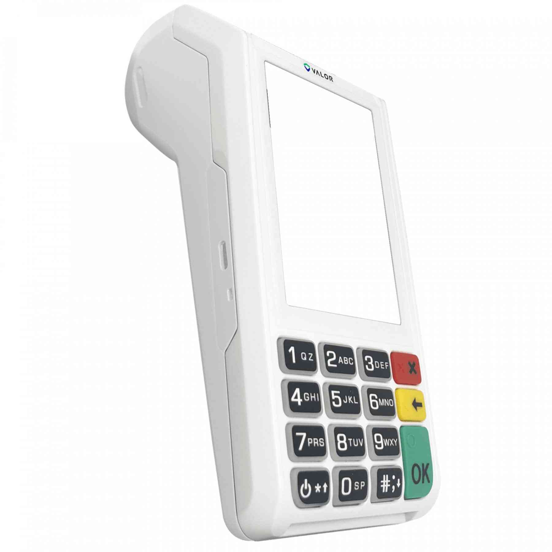 White POS terminal with card reader and display