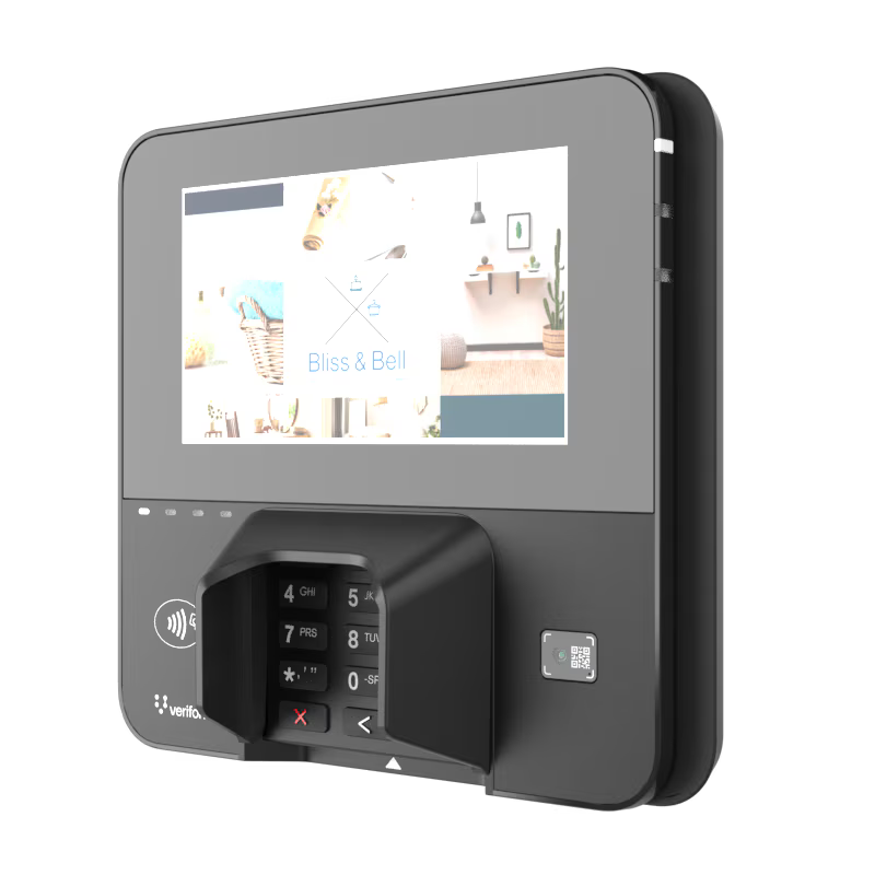 Verifone M425 multilane terminal (M391-060-12-WWA-6), angled view showing card reader