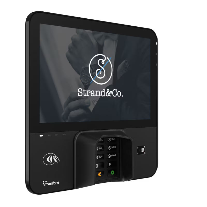 Verifone M450 multilane terminal (M390-060-12-WWA-6), side profile view