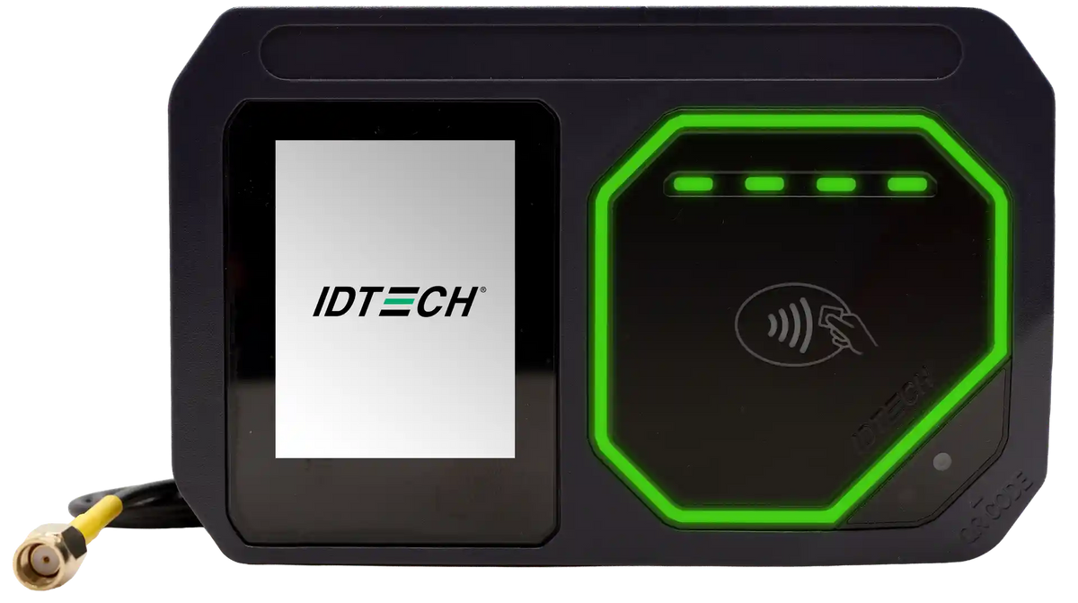 ID TECH VP7225 touchscreen NFC reader, front view