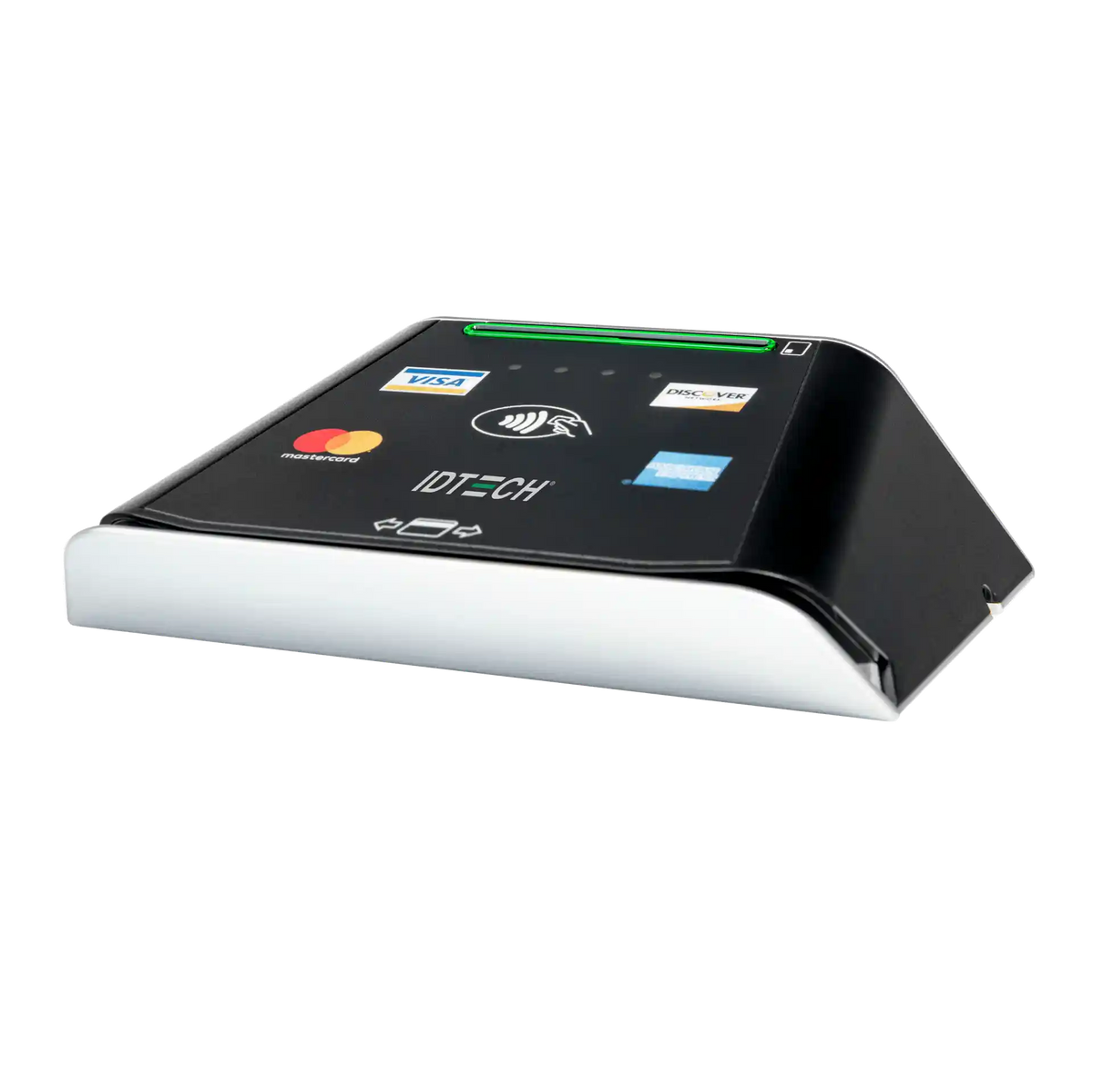 ID TECH VP8300 countertop card reader, angled view