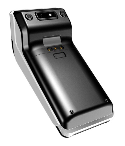 Black and silver Saturn S1000F wireless payment device back view