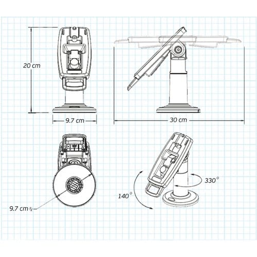 FlexiPole FirstBase Complete | PAX S300 | Stand - alternate view