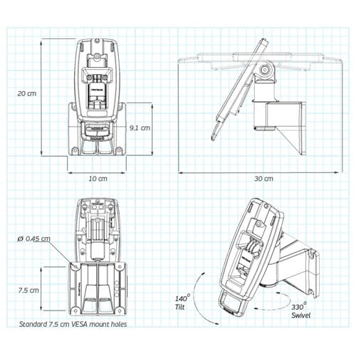 FlexiPole FirstBase Contour | PAX S300 | Stand - alternate view
