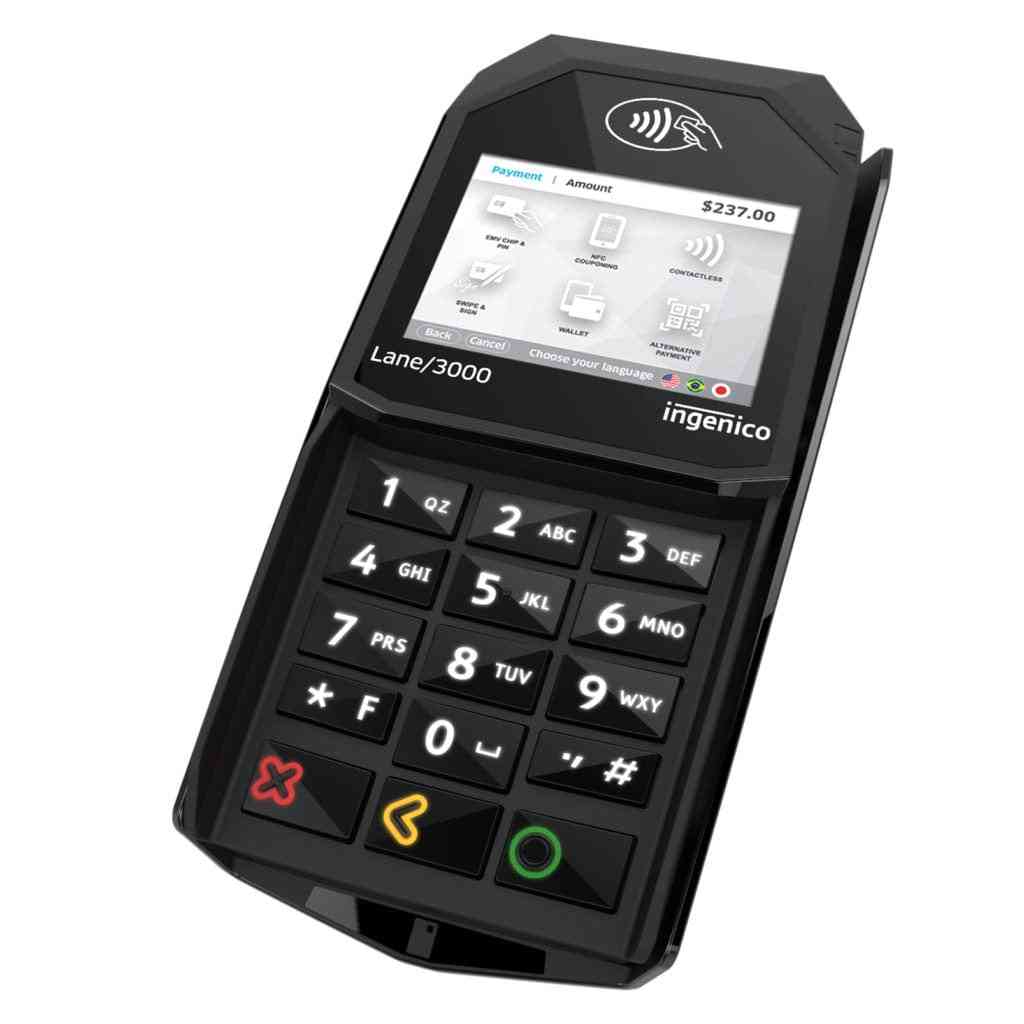 Refurbished Ingenico Lane 3000 POS terminal with touchscreen display