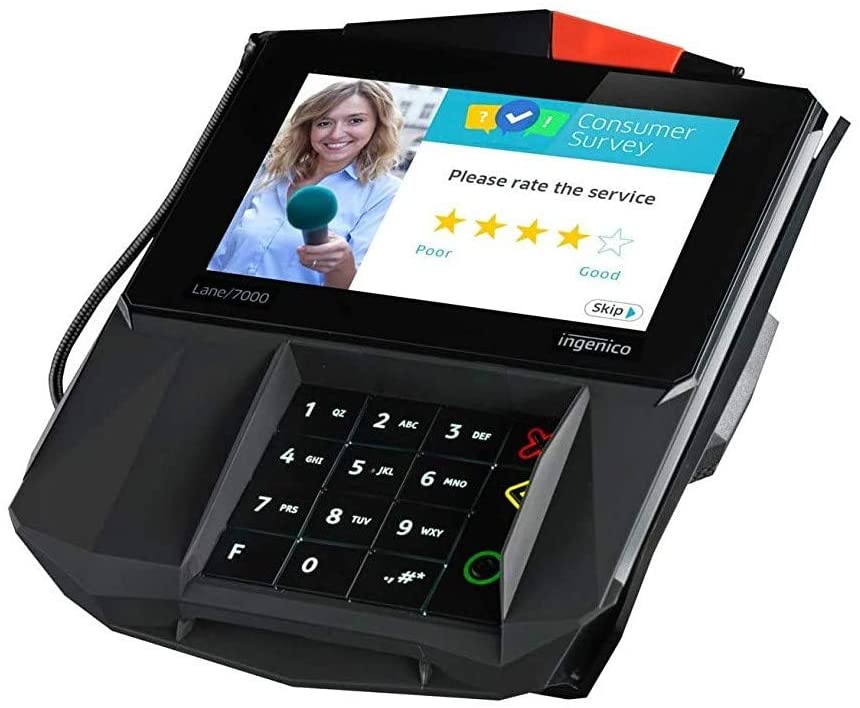 Credit card terminal with touchscreen and keypad