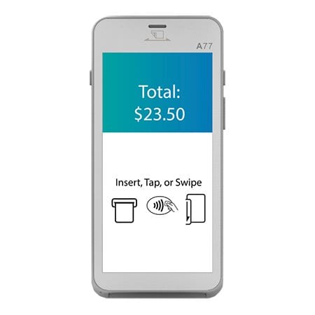 Front view of the PAX A77 Terminal