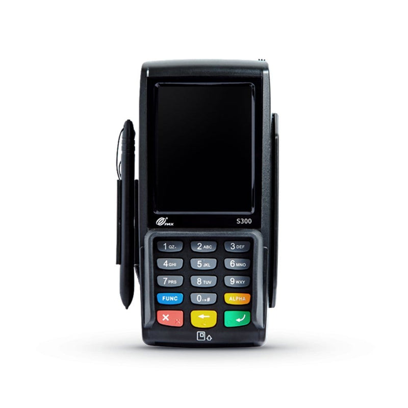 Front view of the PAX S300 with integrated pinpad