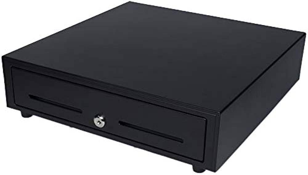 Black cash drawer with lock